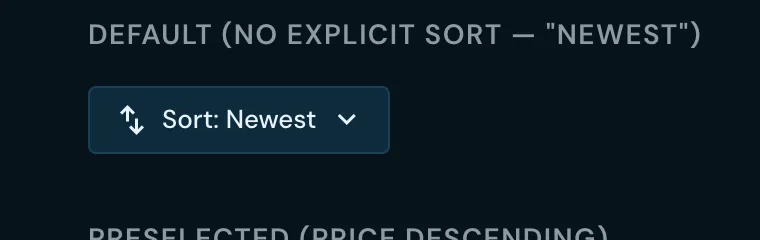 Sort control example